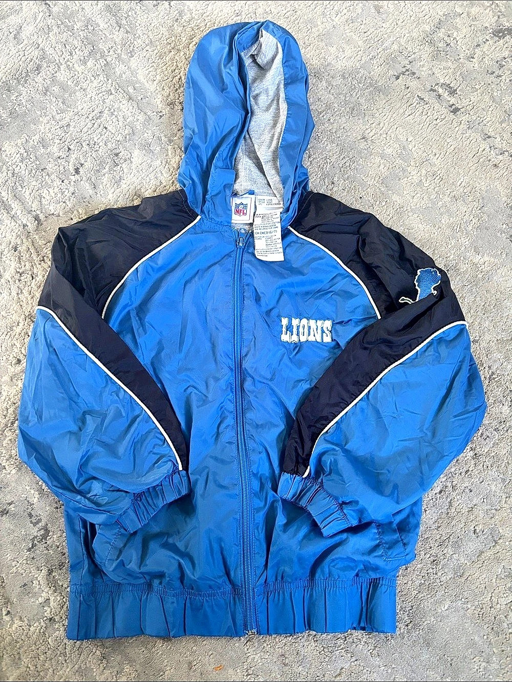 VTG NFL  Boys Windbreaker Jacket Blue & Black Size Small